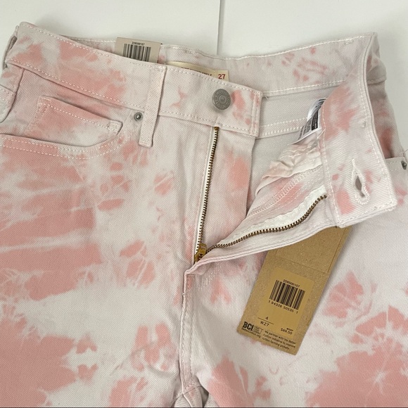 NWT Levi’s 721 High Rise Skinny Ankle Pink Tie Dye Jeans Size 27 - Picture 9 of 14